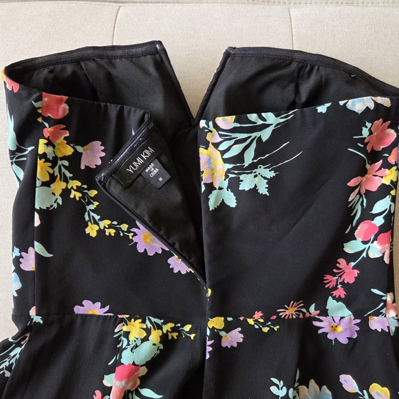 Yumi Kim Silk Date Night Strapless Black Mini Cocktail Dress Sz M Wedding Guest - Picture 7 of 16